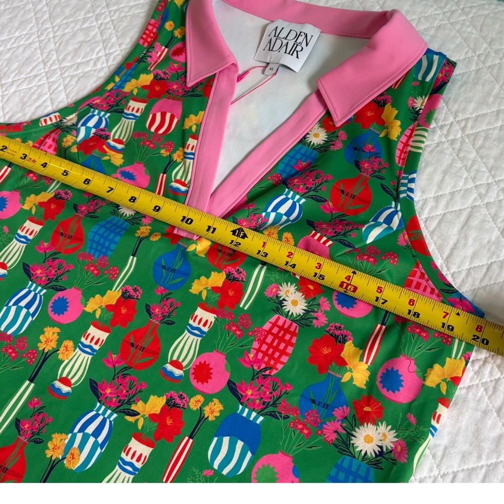 Alden Adair Azalea Dress Tennis Golf Pickleball Dress Preppy Floral Vase Xl - Picture 7 of 10